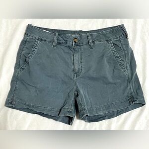 American Eagle Women's Blue Gray Midi Shorts with Pockets Size 8
